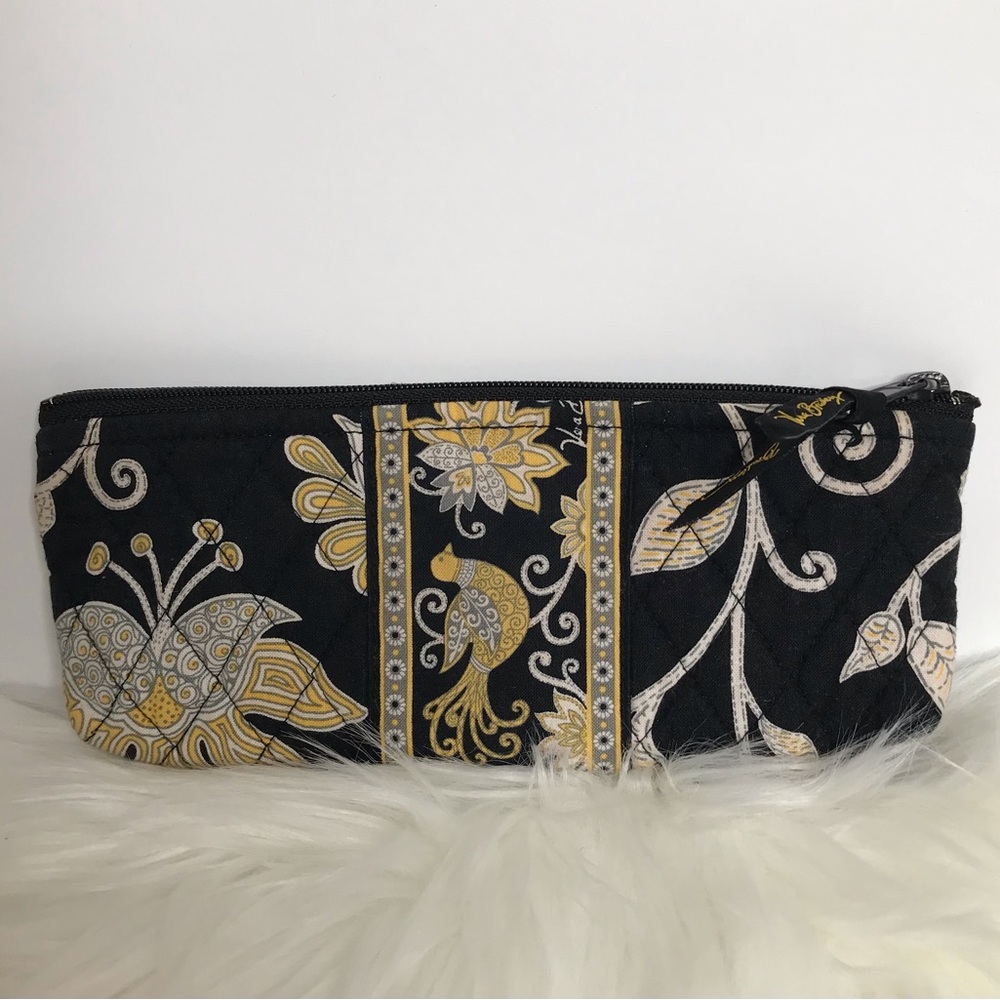 Vera Bradley Makeup Brush/ Pencil Case in Yellow Bird